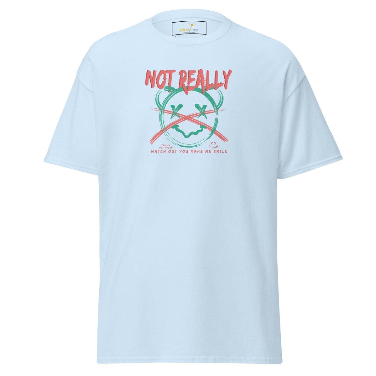 Light blue graphic T-shirt for men and women in available sizes S to XL
