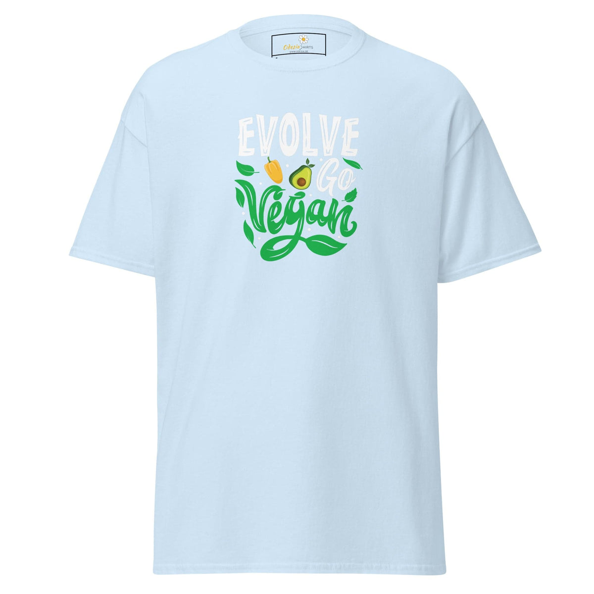 Unisex classic t-shirt - VEGAN EVOLVE GO VEGAN - REGULAR - Light Blue / S