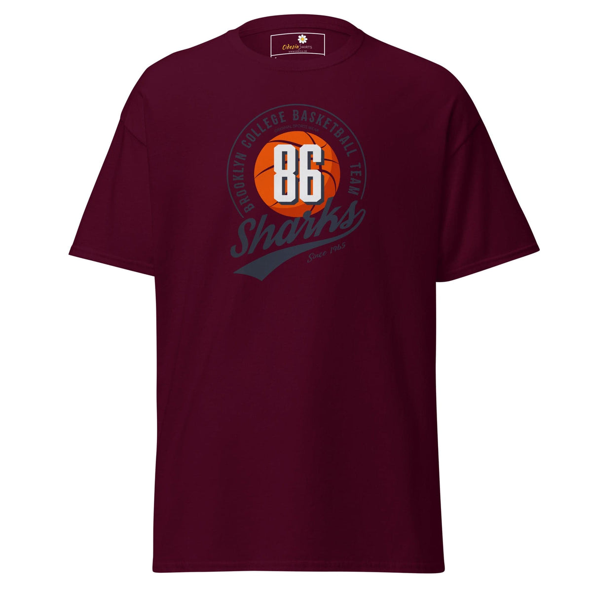 Unisex classic t-shirt - SPORT 86 SHARKS - REGULAR - Maroon / S