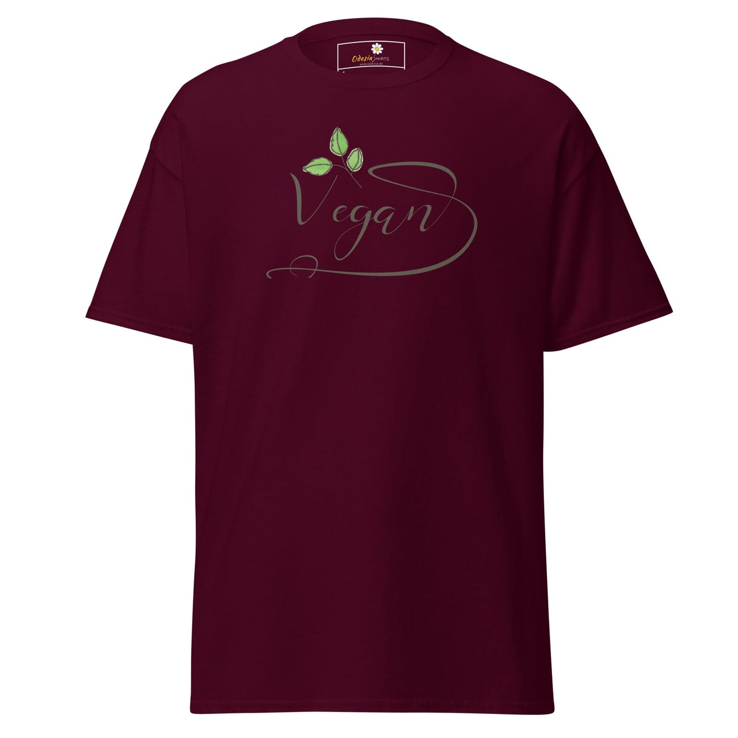 Unisex classic t-shirt - VEGAN GLORY - REGULAR - Maroon / S