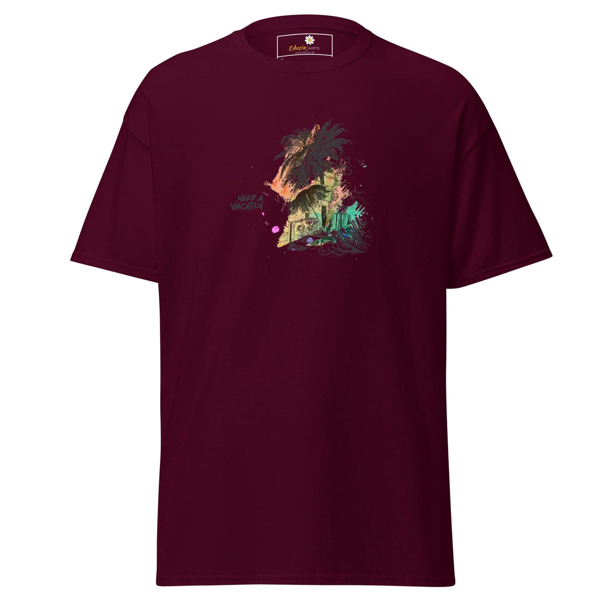 Unisex classic t-shirt - SUMMER NEED A VACATION - REGULAR - Maroon / S