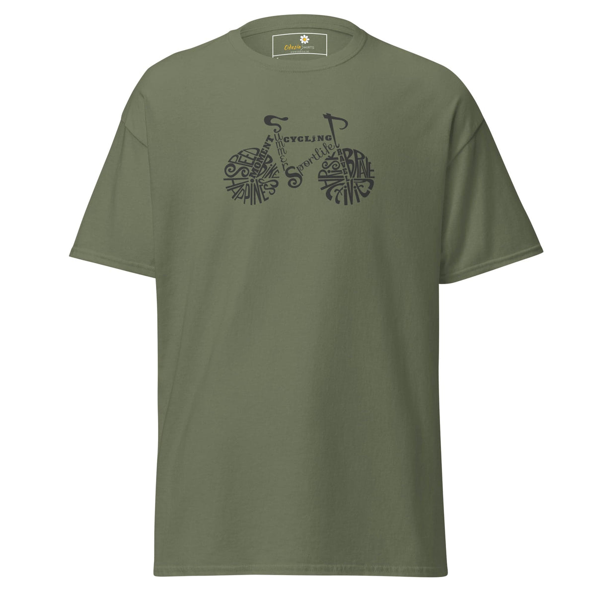 Unisex classic t-shirt - SPORT DRAWING BIKE - REGULAR - Military Green / S
