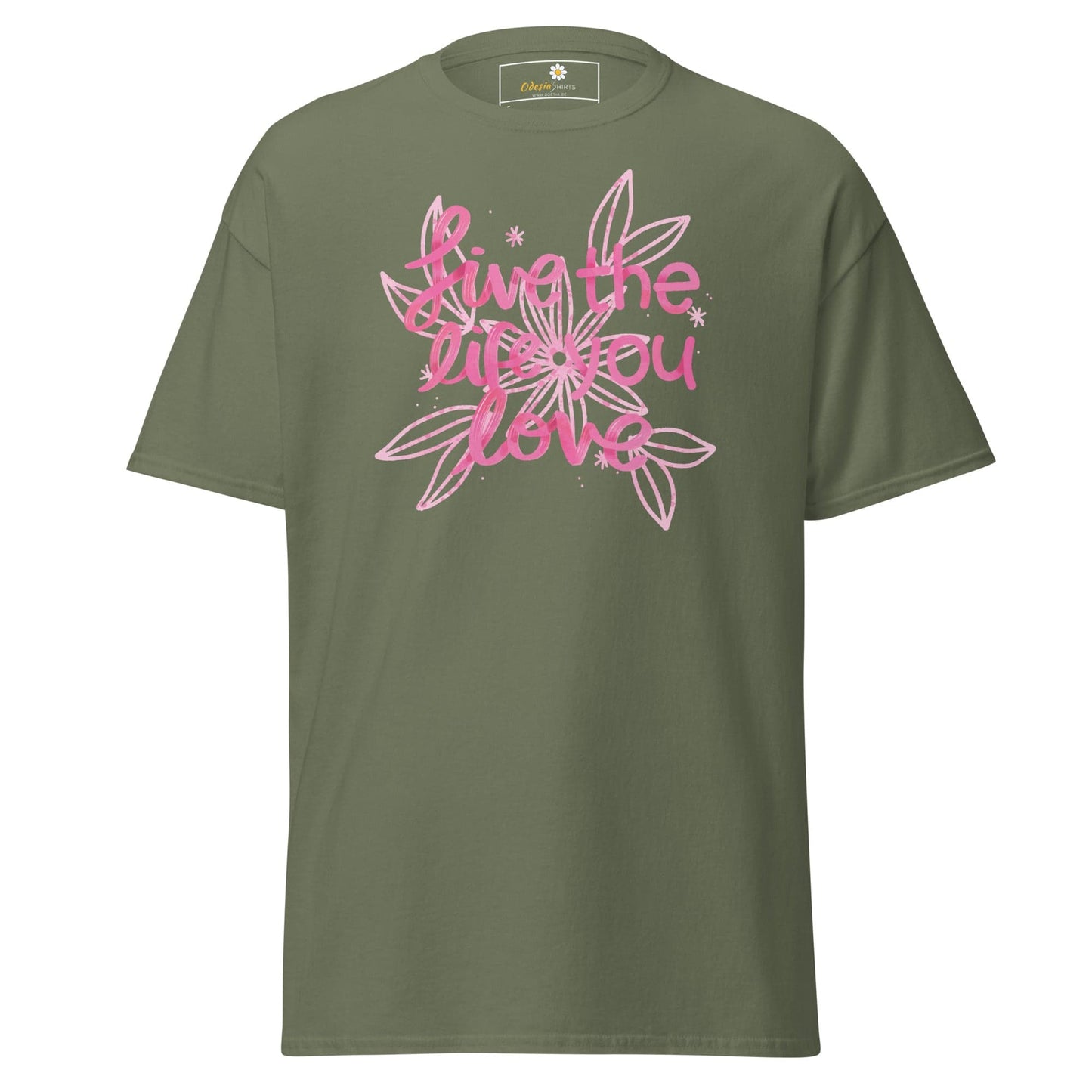 Unisex classic t-shirt - POSITIVE LIFE YOUR LIFE - REGULAR - Military Green / S