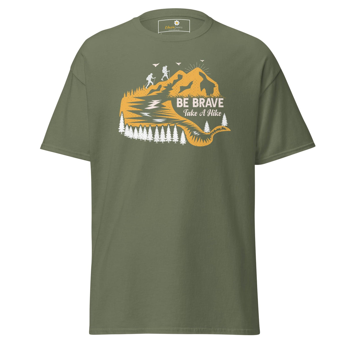 Unisex classic t-shirt - ADVENTURE BE BRAVE WANDER - REGULAR - Military Green / S