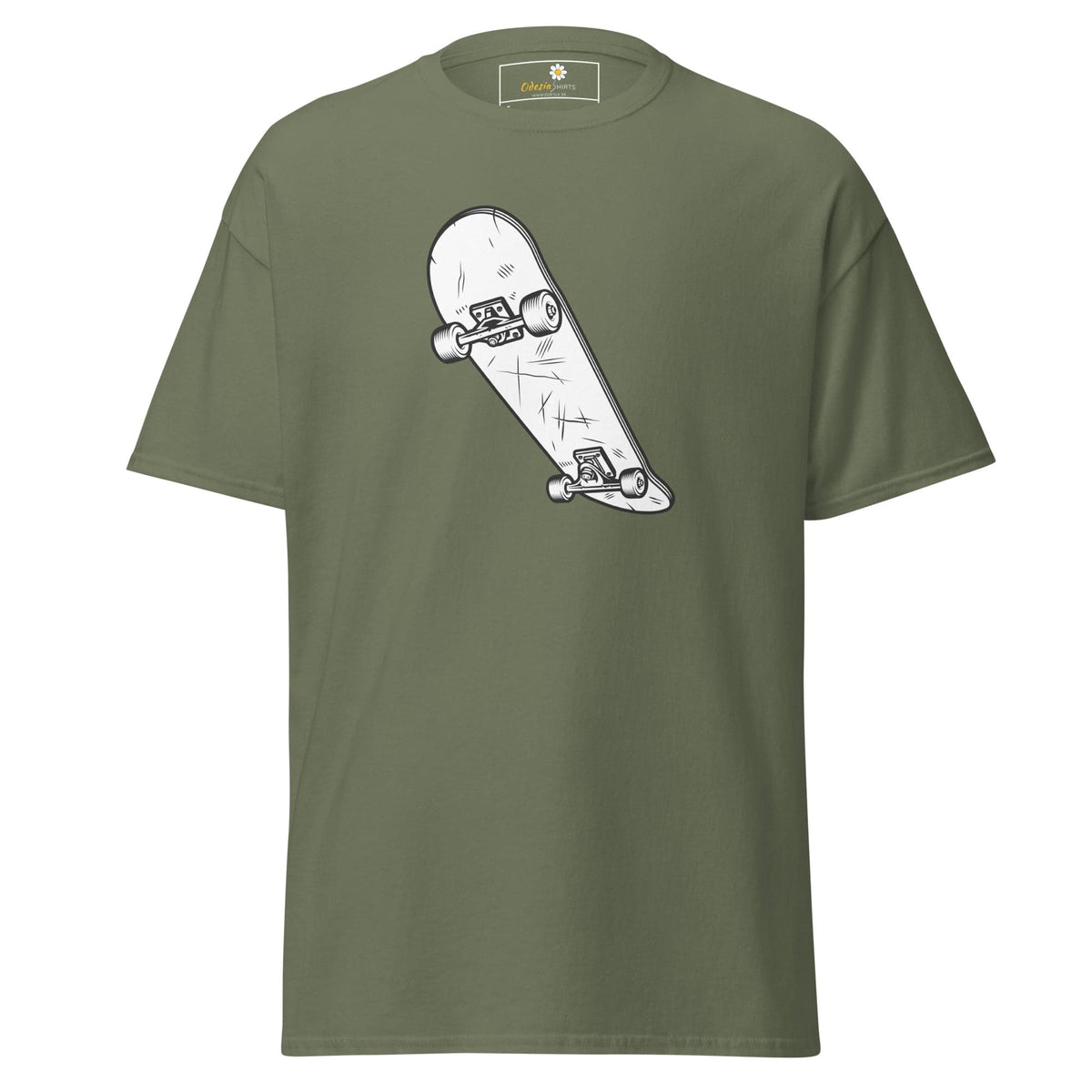 Unisex classic t-shirt - SPORT SKATEBOARD YEAH - REGULAR - Military Green / S