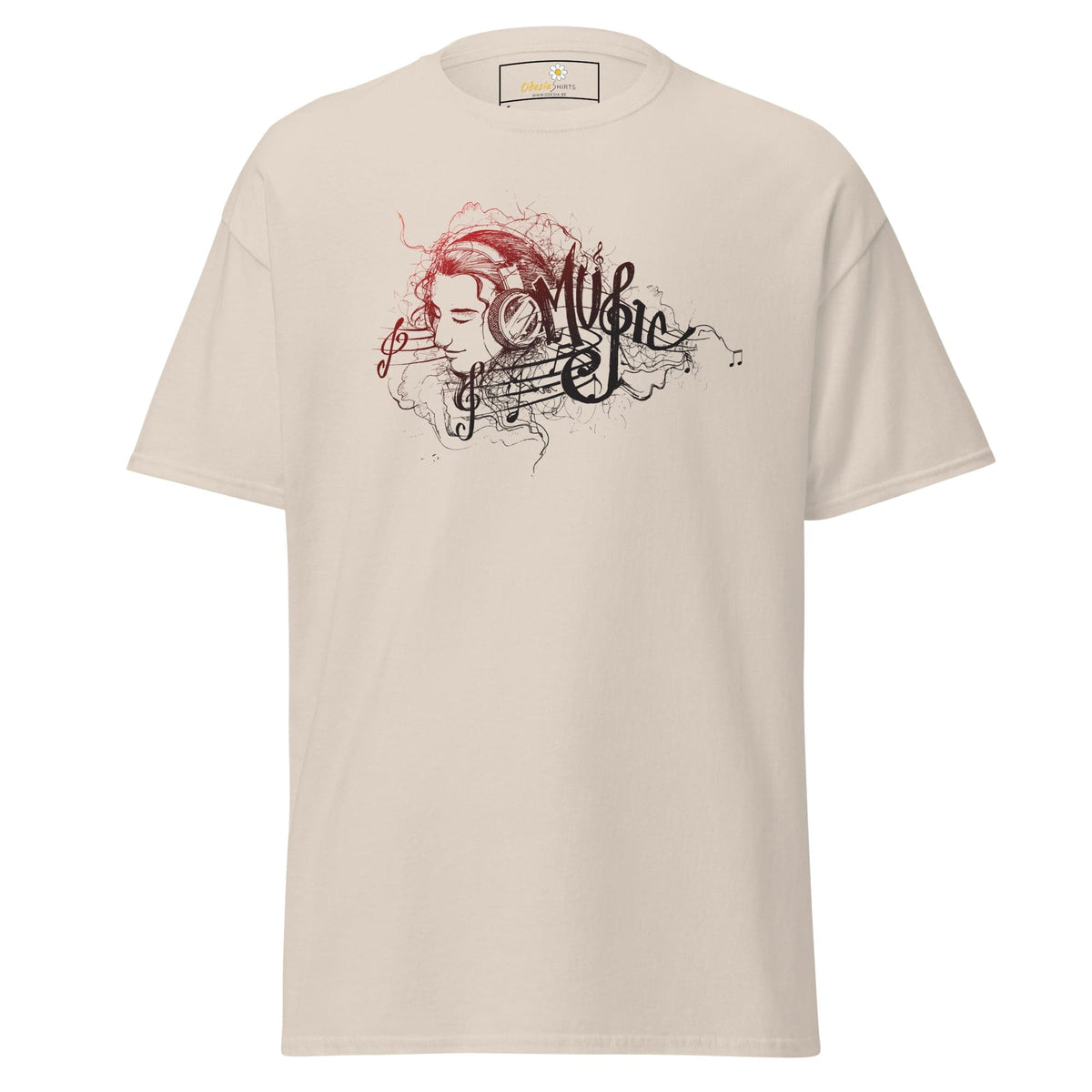 Unisex classic t-shirt - MUSIC GIRL HEADPHONE - REGULAR - Natural / S