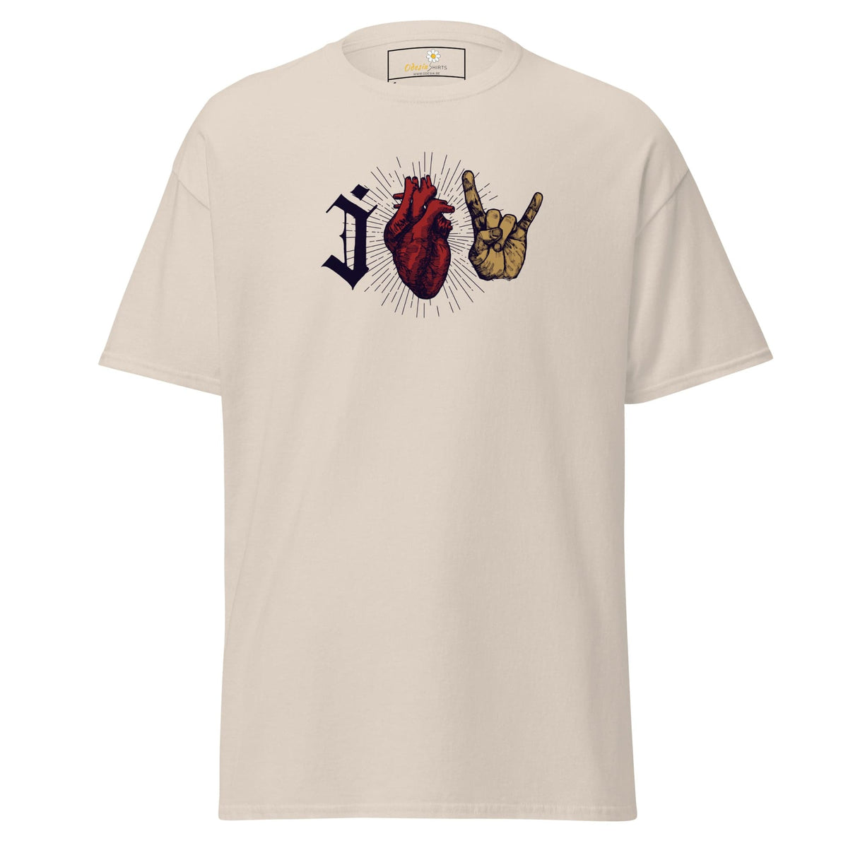 Unisex classic t-shirt - MUSIC I LOVE ROCK AND ROLL - REGULAR - Natural / S