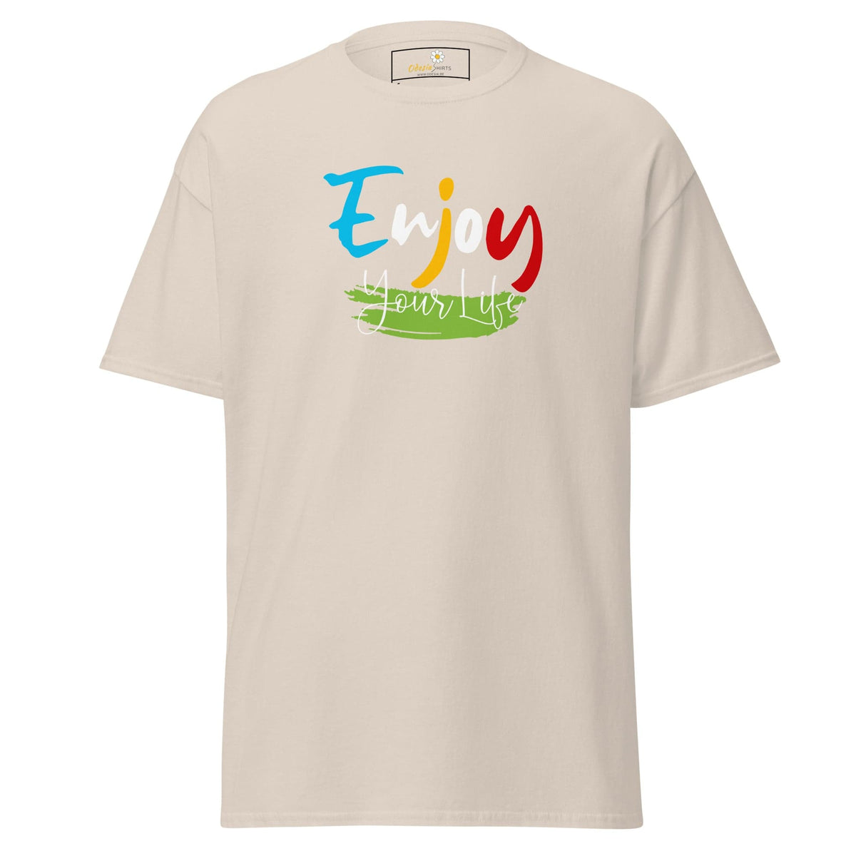 Unisex classic t-shirt - POSITIVE ENJOY YOUR LIFE - REGULAR - Natural / S