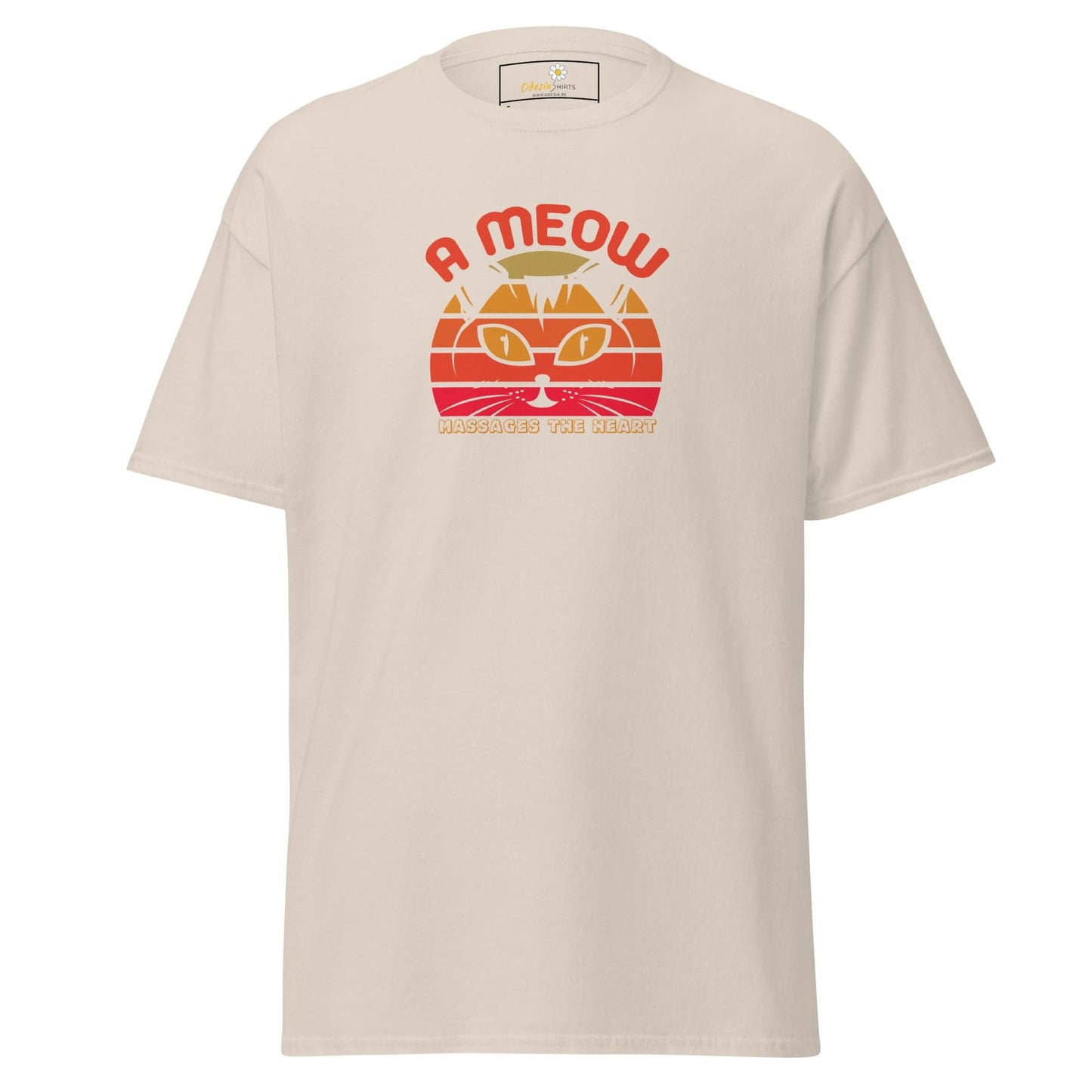 Unisex classic t-shirt - ANIMALS A CAT MASSAGES HEART - REGULAR - Natural / S
