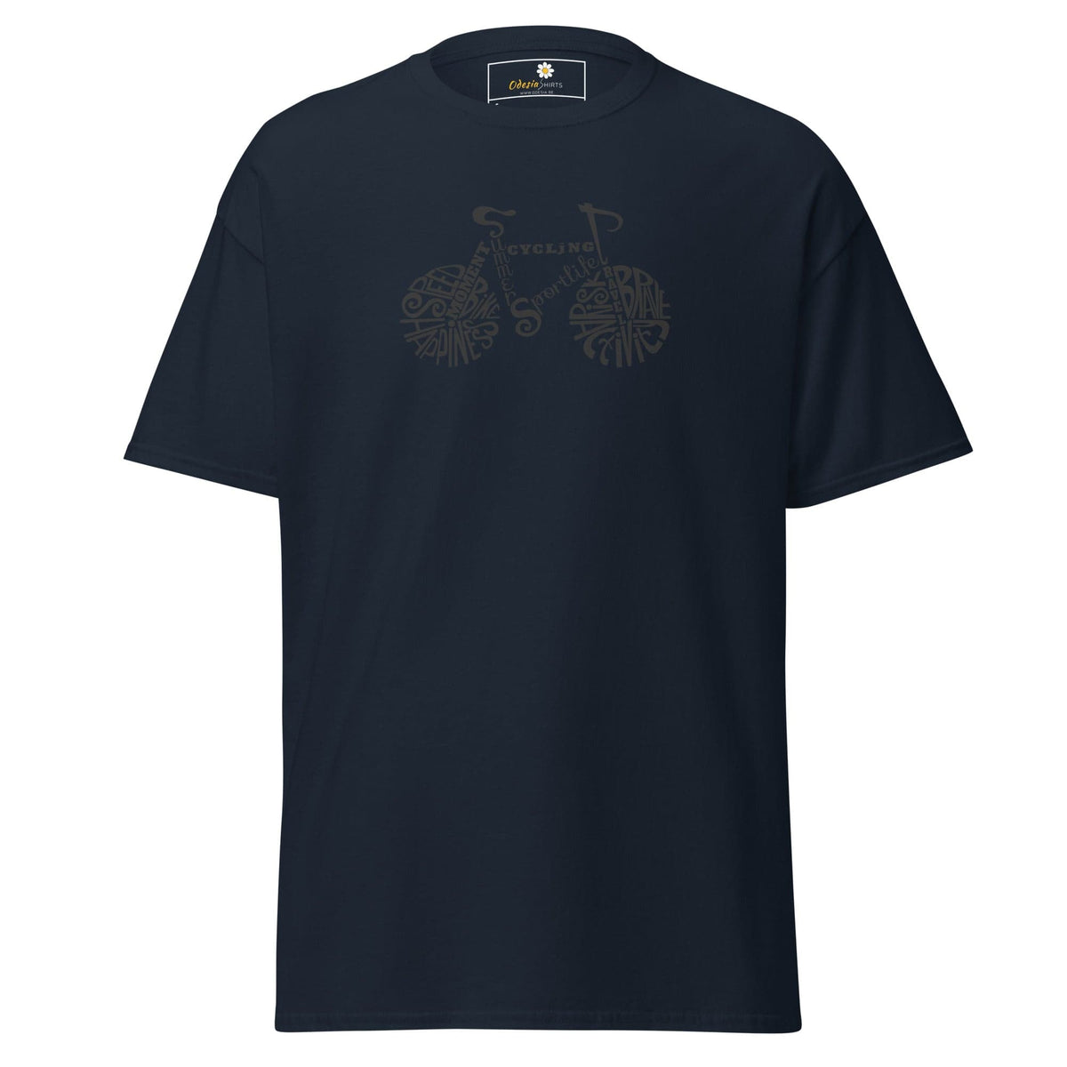 Unisex classic t-shirt - SPORT DRAWING BIKE - REGULAR - Navy / S