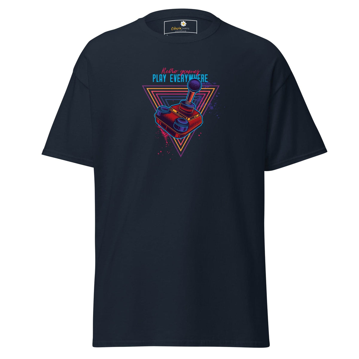 Navy blue T-shirt designed for men and women available in sizes S to XL