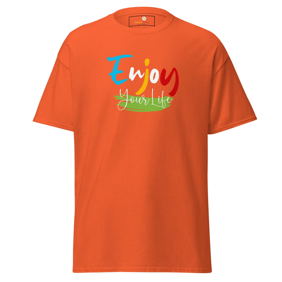 Unisex classic t-shirt - POSITIVE ENJOY YOUR LIFE - REGULAR - Orange / S