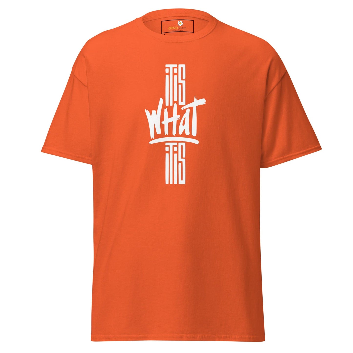 Unisex classic t-shirt - TEXT WHAT IT IS - REGULAR - Orange / S