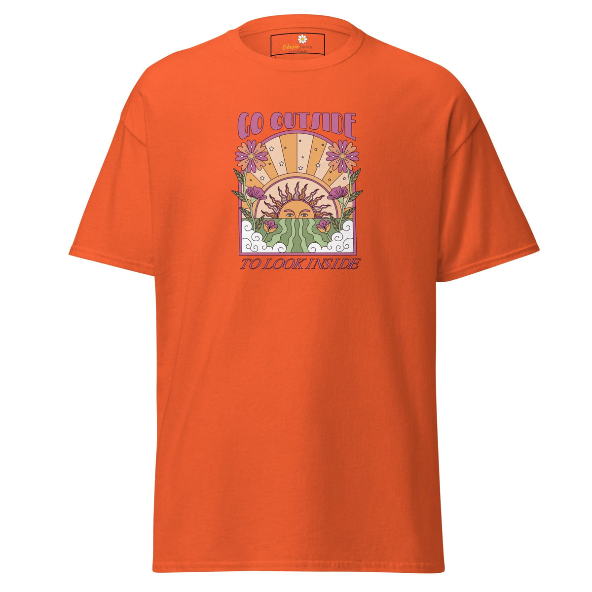 Unisex classic t-shirt - POSITIVE GO OUTSIDE LOOK INSIDE - REGULAR - Orange / S