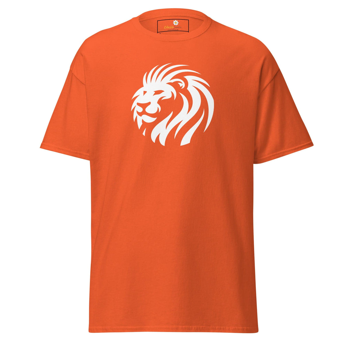 Unisex classic t-shirt - WILD LIFE LION HEAD CIRCLE - REGULAR - Orange / S