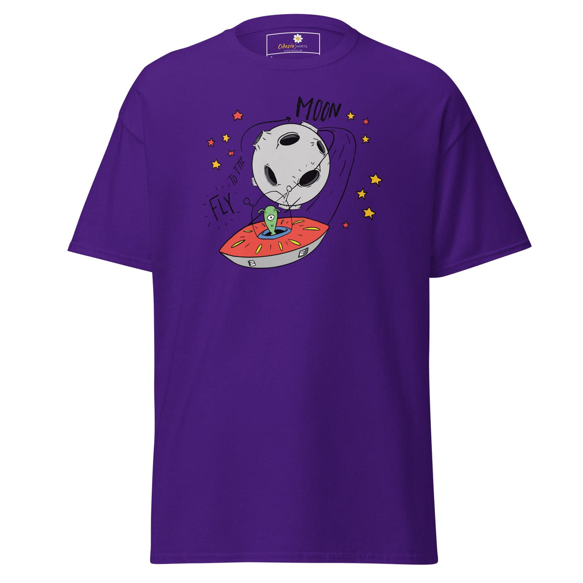 Unisex classic t-shirt - SPACE ALIEN MOON - REGULAR - Purple / S