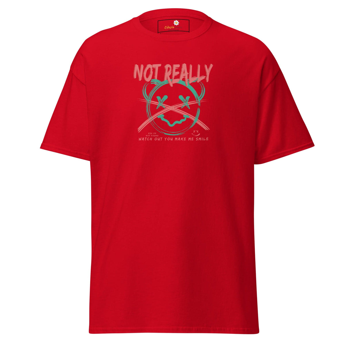 Red graphic T-shirt for men and women available in sizes S to XL