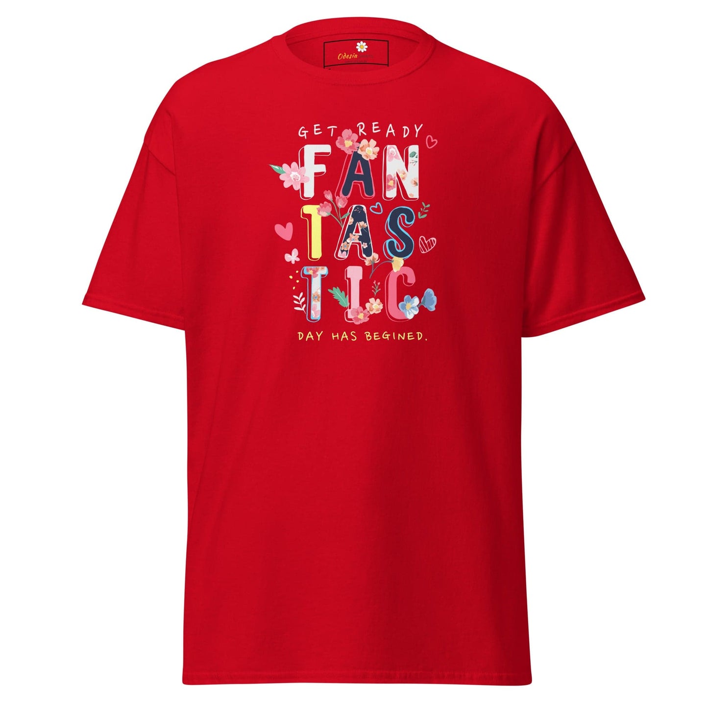 Unisex classic t-shirt - TEXT FANTASTIC DAY - REGULAR - Red / S