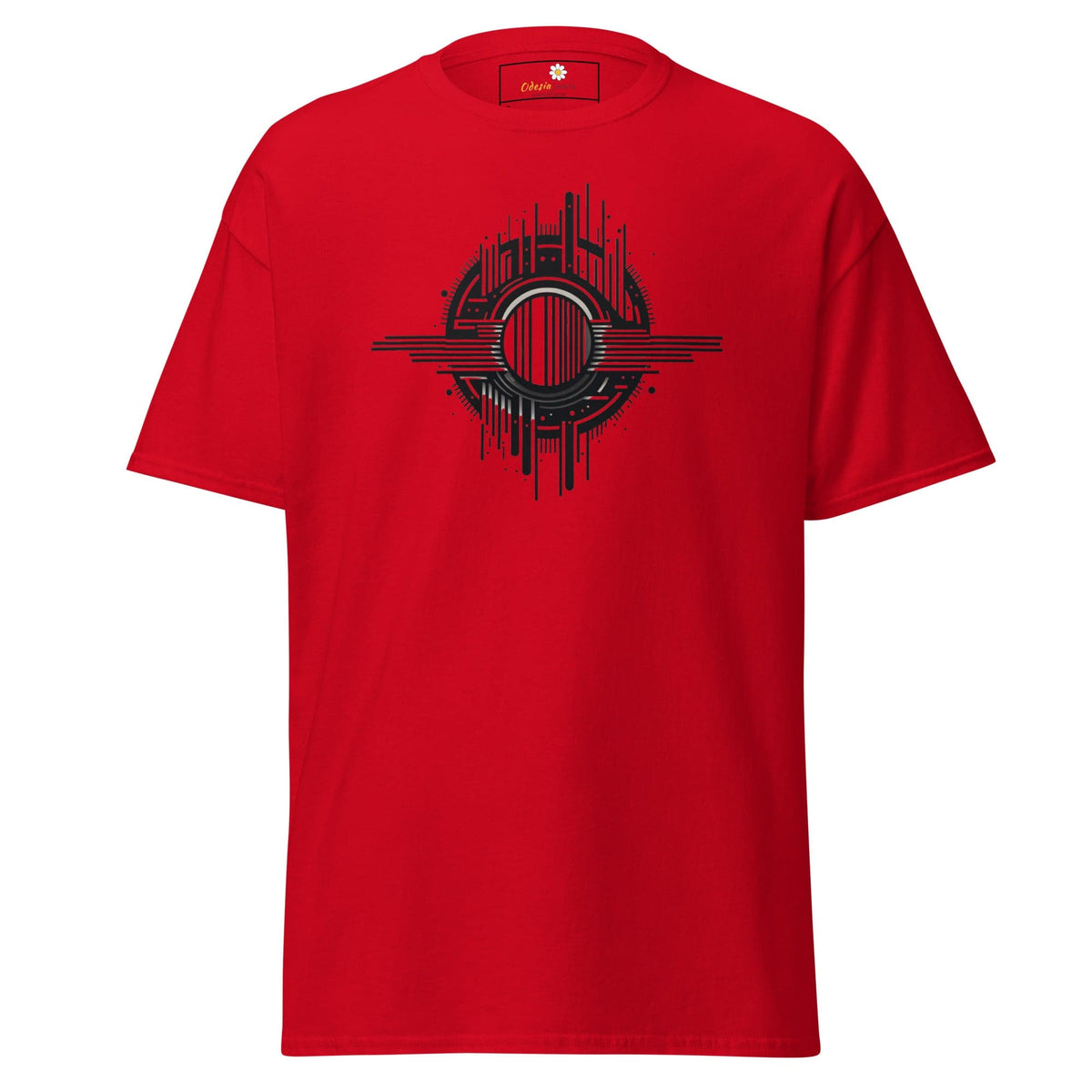 Unisex classic t-shirt - ABSTRACT SPHERE LINES - REGULAR - Red / S