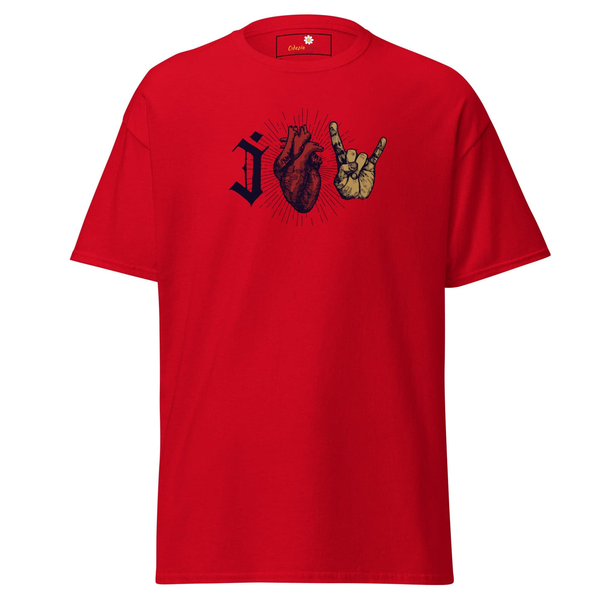Unisex classic t-shirt - MUSIC I LOVE ROCK AND ROLL - REGULAR - Red / S