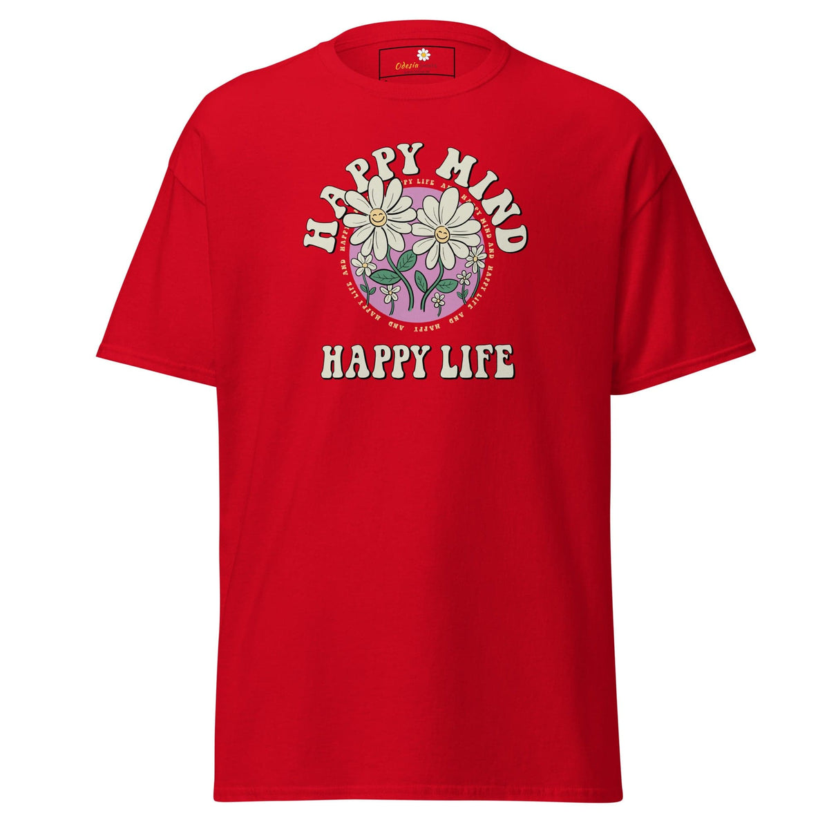 Unisex classic t-shirt - POSITIVE HAPPY MIND LIFE - REGULAR - Red / S