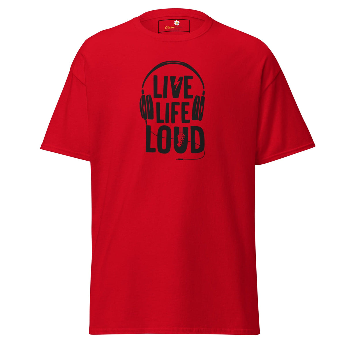 Unisex classic t-shirt - MUSIC LIVE LIFE LOUD - REGULAR - Red / S