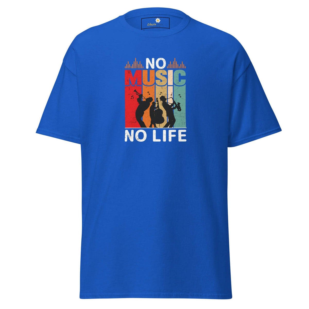Unisex classic t-shirt - MUSIC NO MUSIC NO LIFE - REGULAR - Royal / S