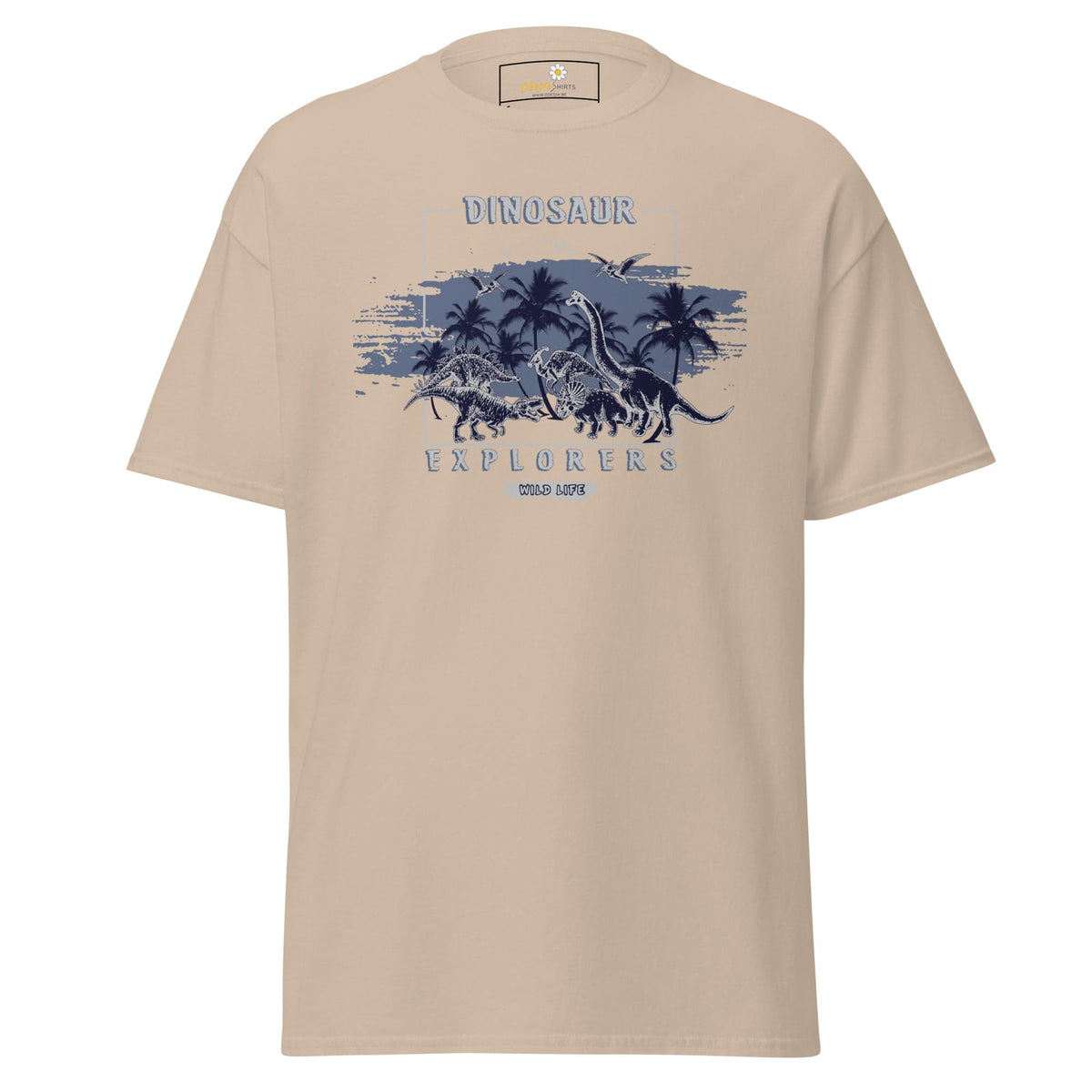 Unisex classic t-shirt - WILD LIFE DINOSAURUS - REGULAR - Sand / S
