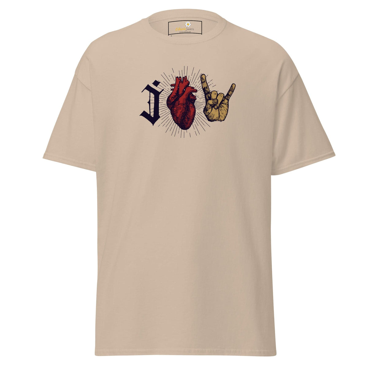 Unisex classic t-shirt - MUSIC I LOVE ROCK AND ROLL - REGULAR - Sand / S