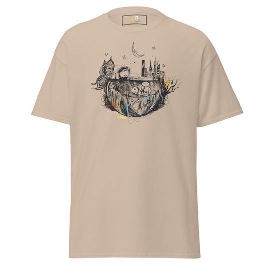 Unisex classic t-shirt - FANTASY GIRL FISHBOWL - REGULAR - Sand / S