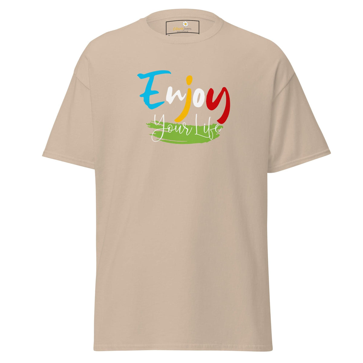 Unisex classic t-shirt - POSITIVE ENJOY YOUR LIFE - REGULAR - Sand / S