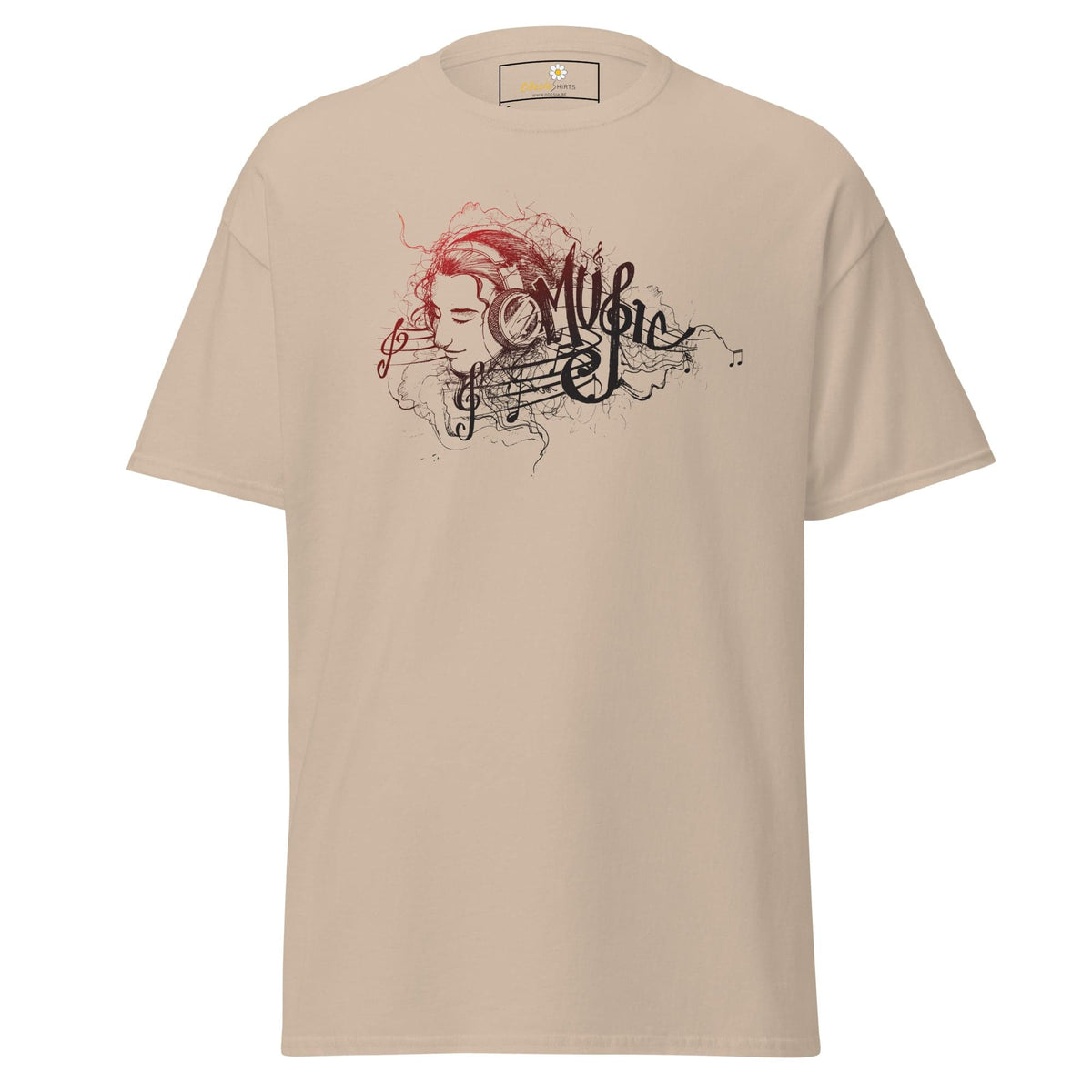 Unisex classic t-shirt - MUSIC GIRL HEADPHONE - REGULAR - Sand / S