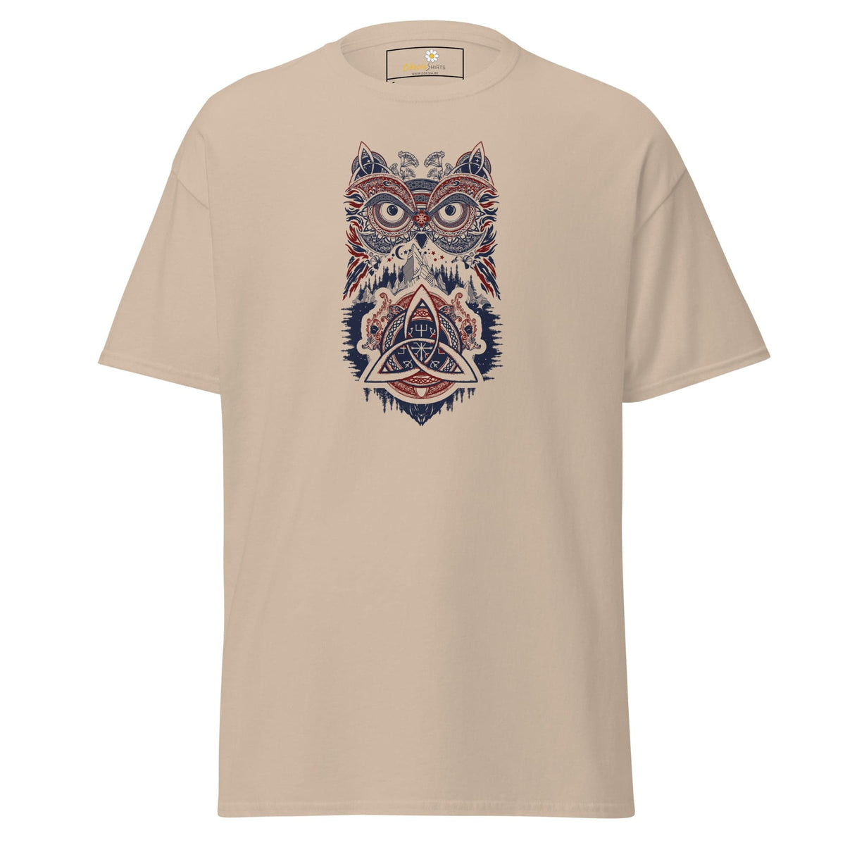 Unisex classic t-shirt - MYSTIC OWL TRIBES - REGULAR - Sand / S