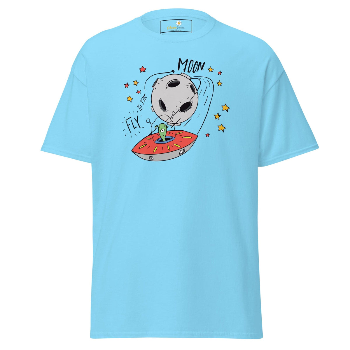 Unisex classic t-shirt - SPACE ALIEN MOON - REGULAR - Sky / S