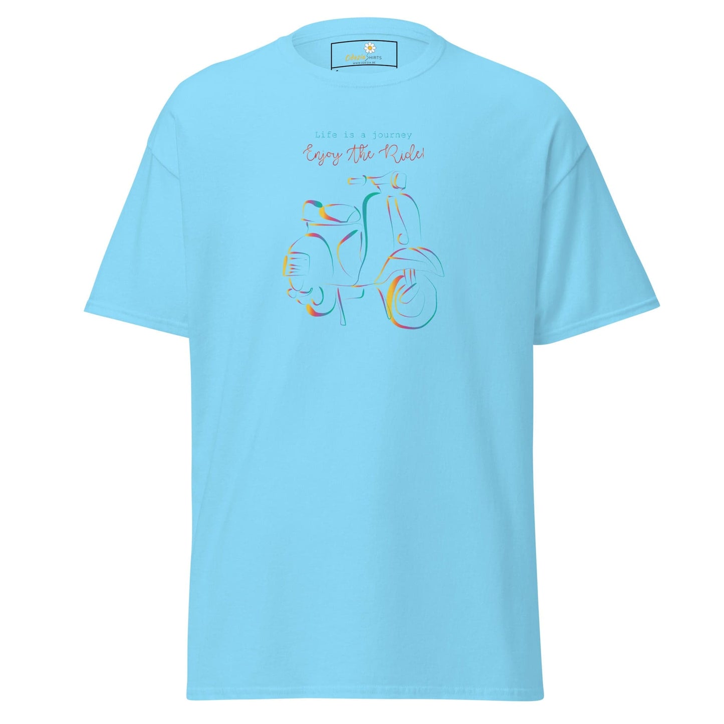 Unisex classic t-shirt - VINTAGE ENJOY RIDE - REGULAR - Sky / S