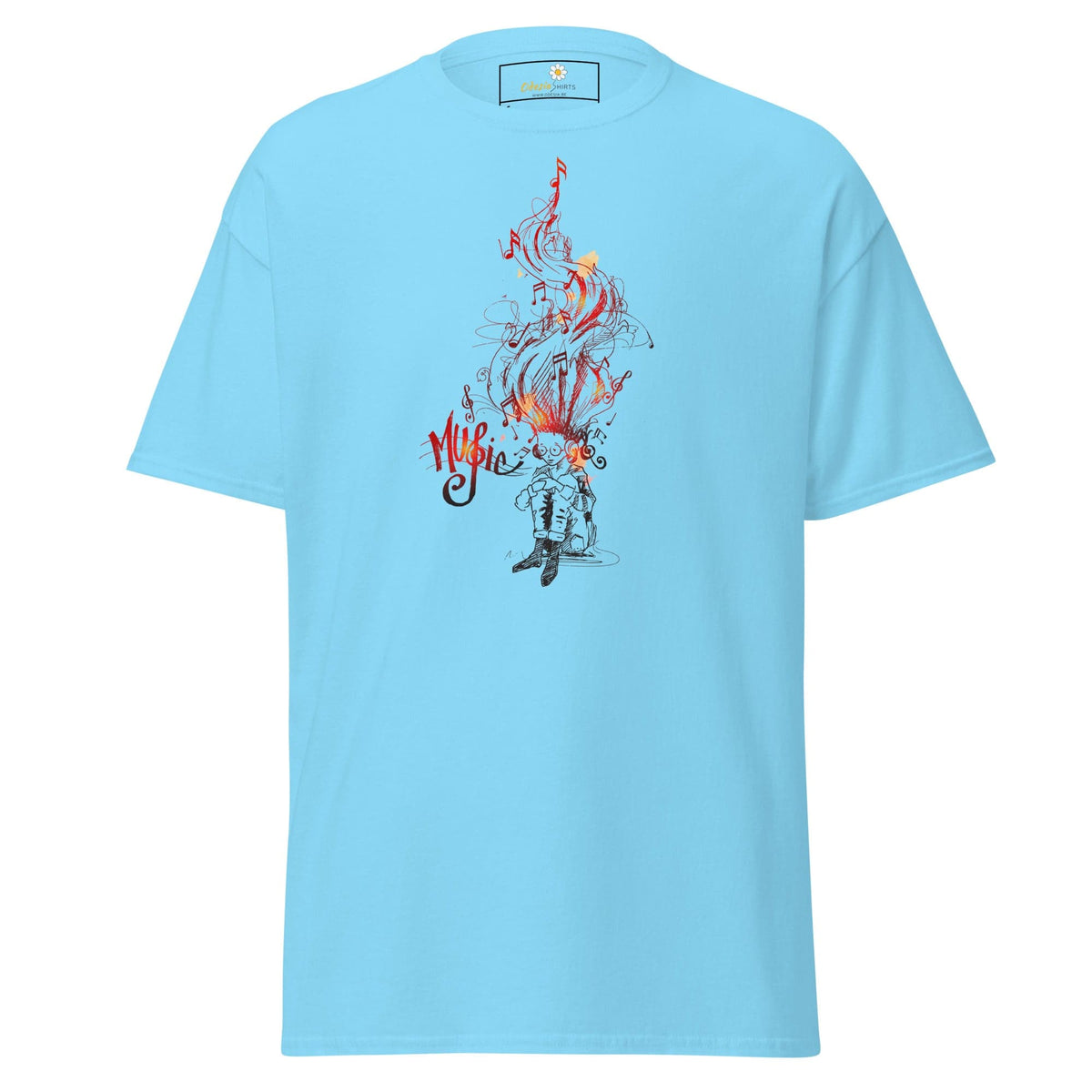 Unisex classic t-shirt - MUSIC GUY THOUGHTS - REGULAR - Sky / S
