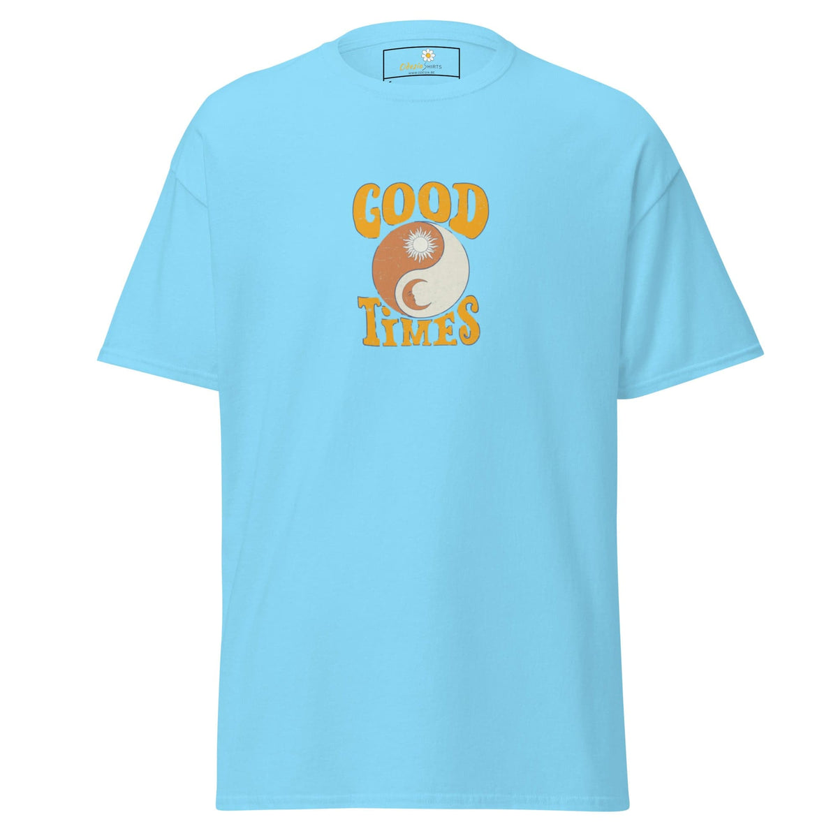 Unisex classic t-shirt - POSITIVE GOOD TIMES YIN YANG - REGULAR - Sky / S