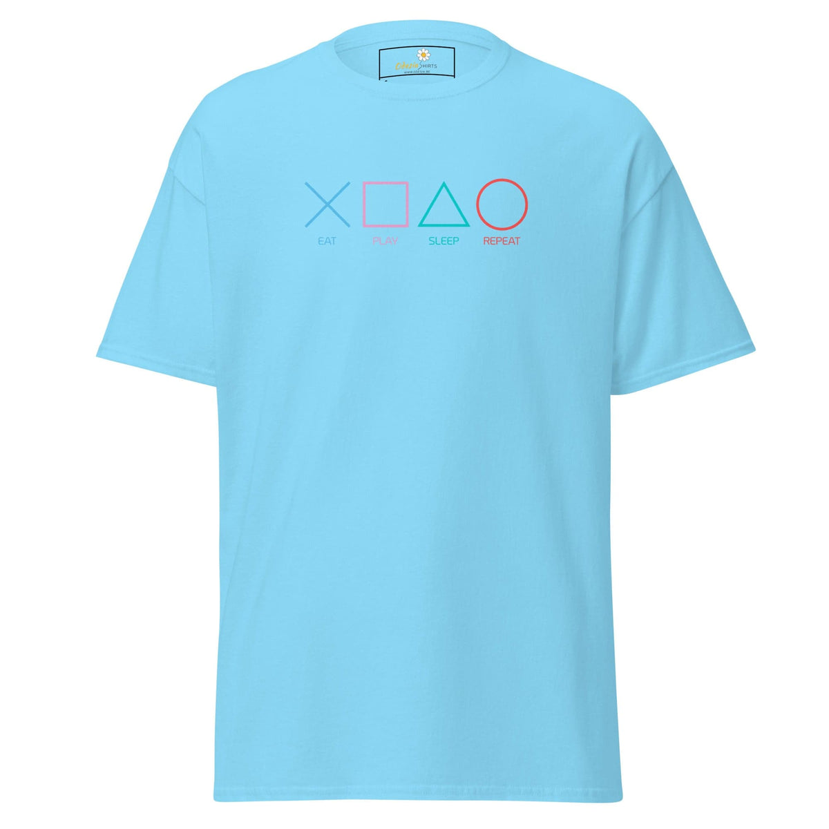 Unisex classic t-shirt - GAMERS PLAY BUTTONS - REGULAR - Sky / S
