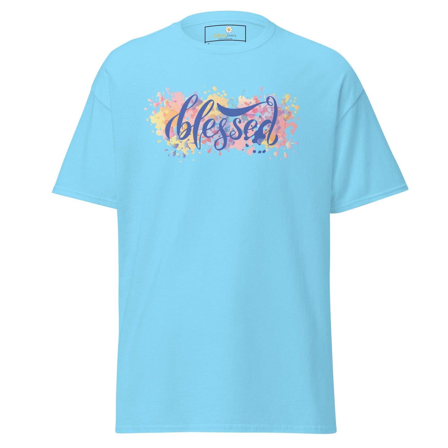 Unisex classic t-shirt - SPIRITUAL TEXT BLESSED - REGULAR - Sky / S
