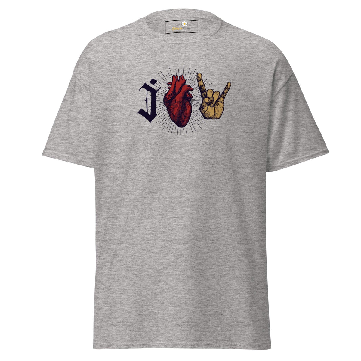 Unisex classic t-shirt - MUSIC I LOVE ROCK AND ROLL - REGULAR - Sport Grey / S