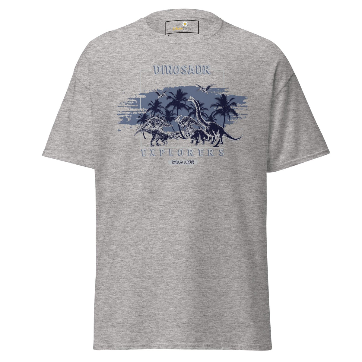 Unisex classic t-shirt - WILD LIFE DINOSAURUS - REGULAR - Sport Grey / S