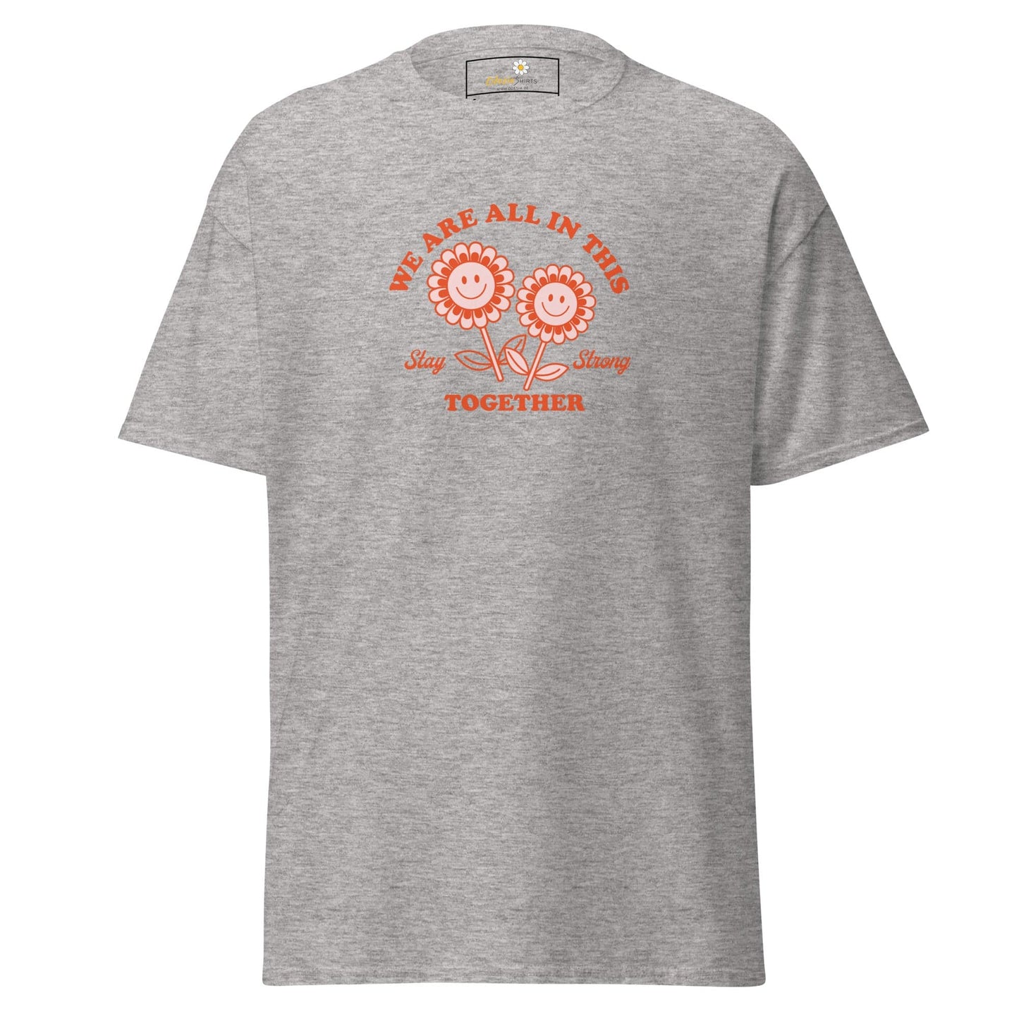 Unisex classic t-shirt - POSITIVE FLOWERS POWER - REGULAR - Sport Grey / S