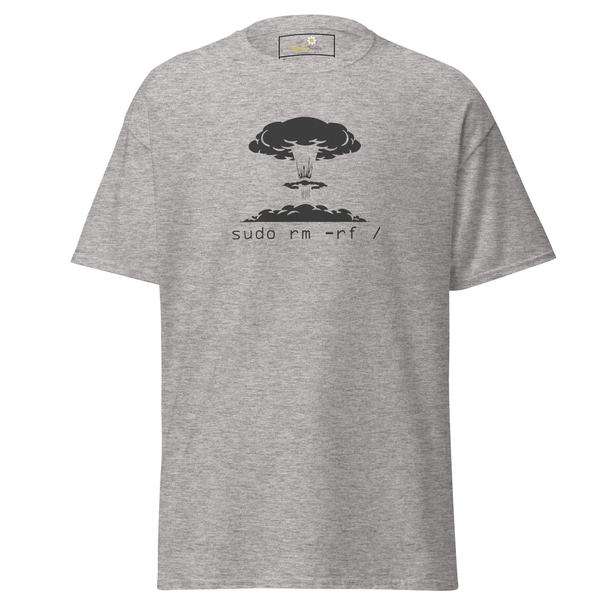 Gray T-shirt with nuclear explosion graphic, suitable for Men and Women S to XL