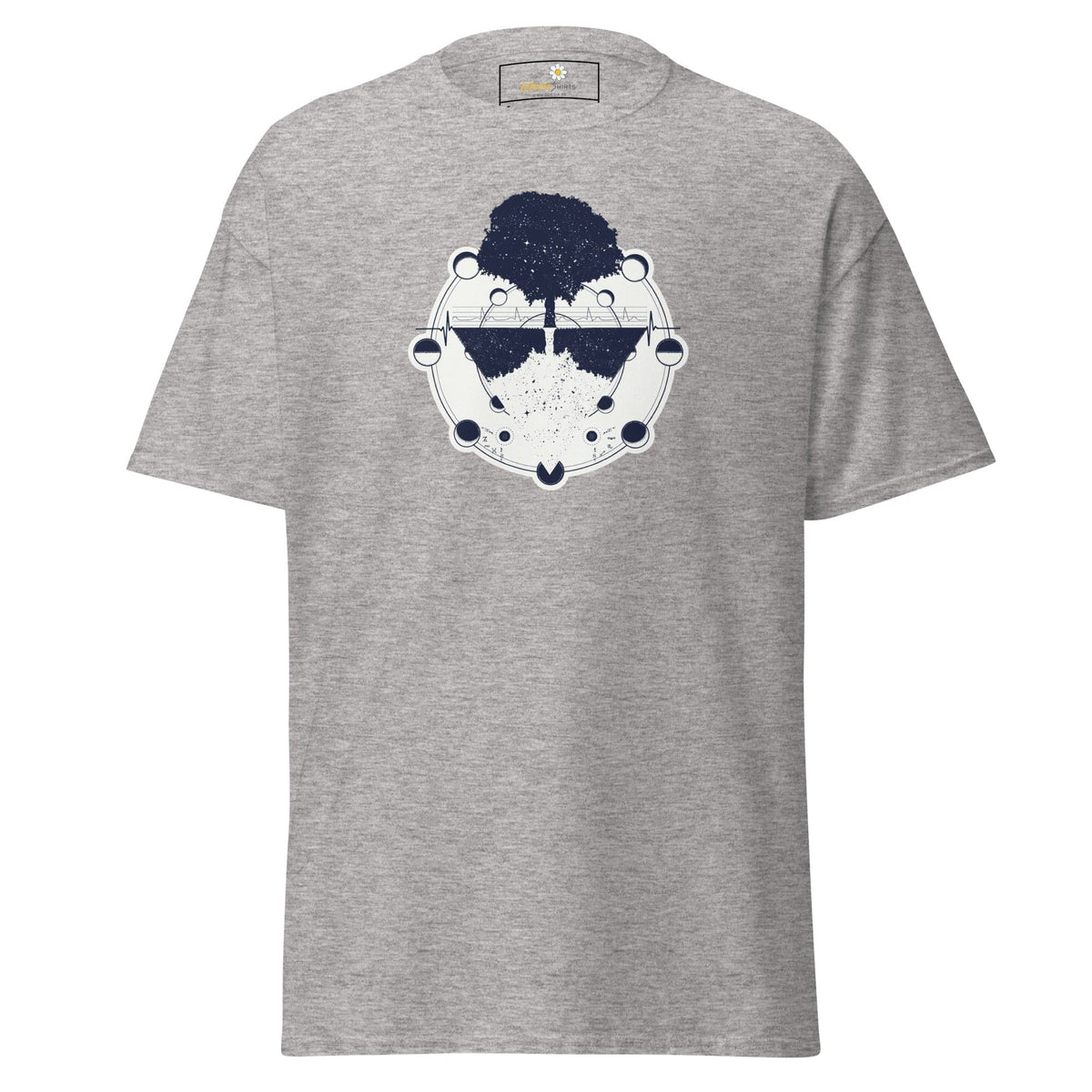 Gray T-shirt with Tree Graphic from T-SHIRT DESIGN TEE for Men and Women