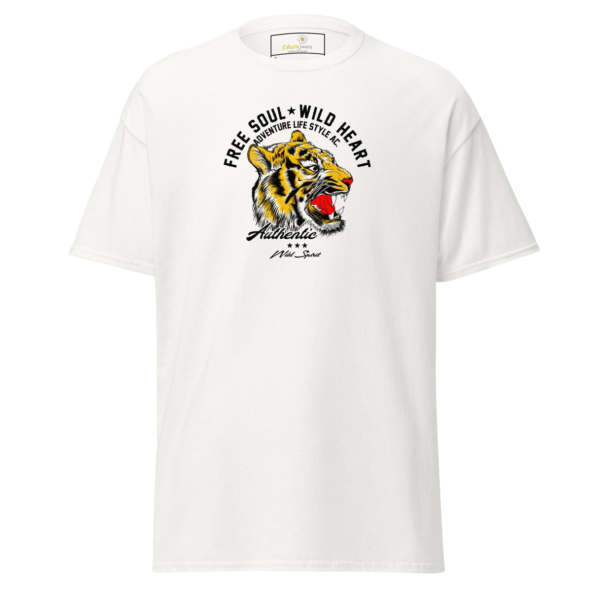 White graphic T-shirt displayed in T-SHIRT DESIGN TEE for MAN and WOMAN sizes S to XL