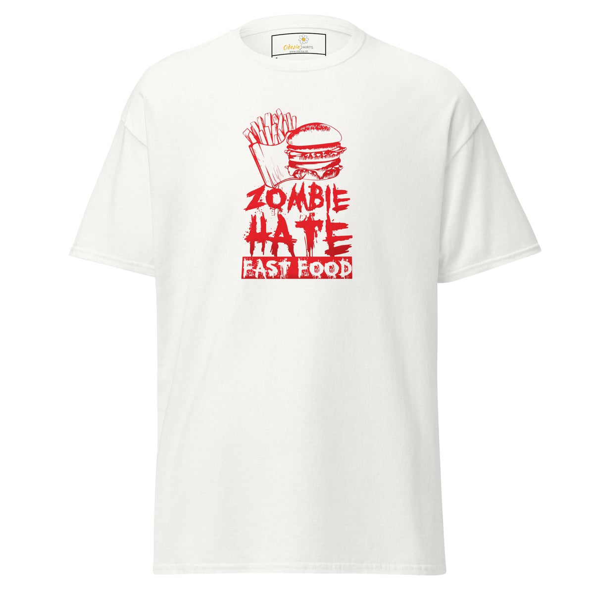 Unisex classic t-shirt - SPOOKIE ZOMBIE HATE FASTFOOD - REGULAR - White / S