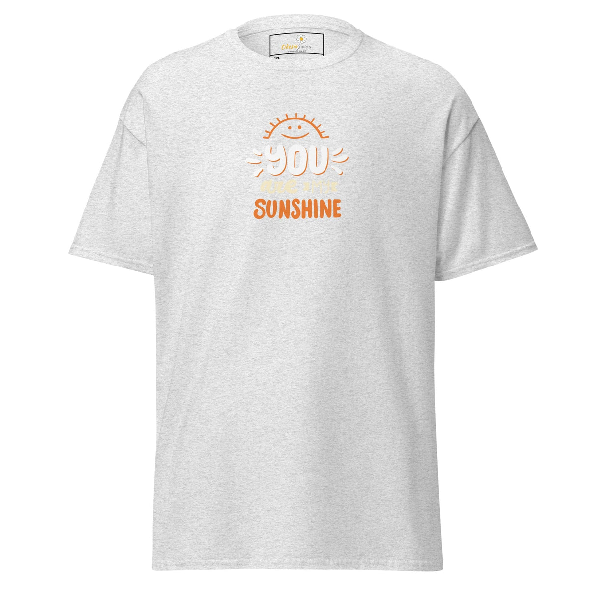 White T-shirt with sun graphic from T-SHIRT DESIGN TEE for Men and Women in 2XL-5XL