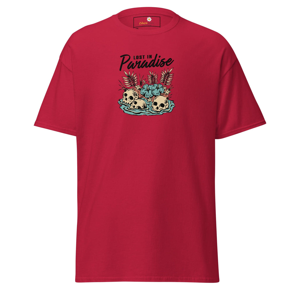 Red T-shirt with skull graphic for Men and Women in 2XL to 5XL sizes