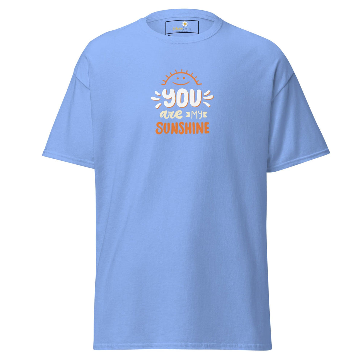 Light blue T-shirt with You are my sunshine graphic for men and women in 2XL to 5XL sizes