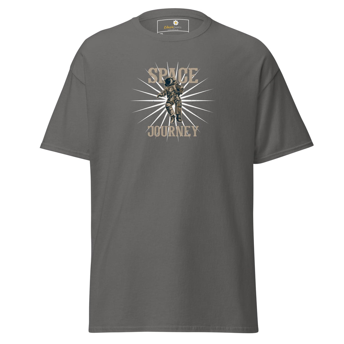 Gray T-Shirt with Astronaut Graphic for Men and Women in 2XL to 5XL sizes